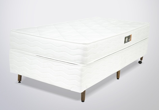 COLCHÃO SCUTTUM D33 + BOX SOMMIER 0,88 SUEDE BRANCO LATERAL